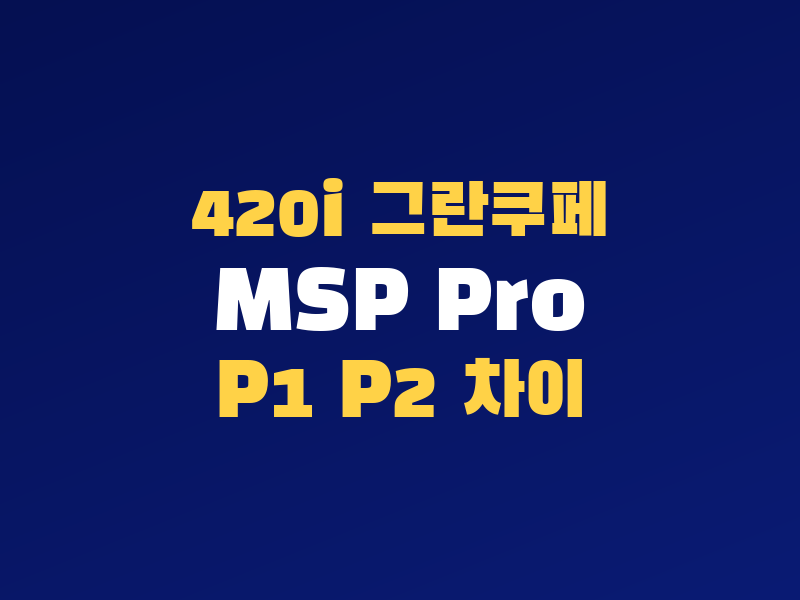 BMW 420i 그란쿠페 MSP Pro P1 P2 차이, 생산월보다 먼저 봐야 할 것