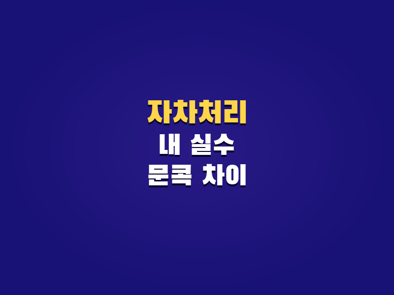 자동차보험 자차처리, 내 실수 흠집과 문콕 사고는 같은 걸까