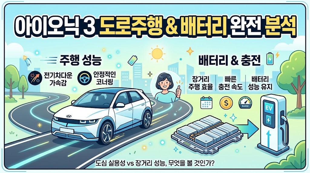 아이오닉3 도로주행 성능, 주행감과 배터리부터 같이 봐야 하는 이유
